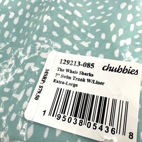 Chubbies Men's Blue Stripe With Spots The Whale Sharks 7" Swim Trunk Size XL - Picture 3 of 10